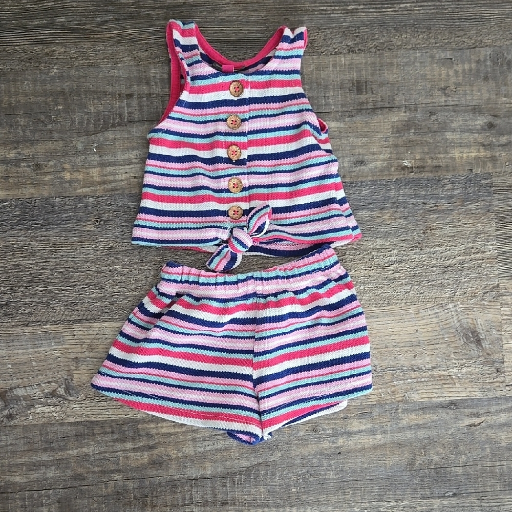 Striped Pink and Blue Kids Bottoms Set